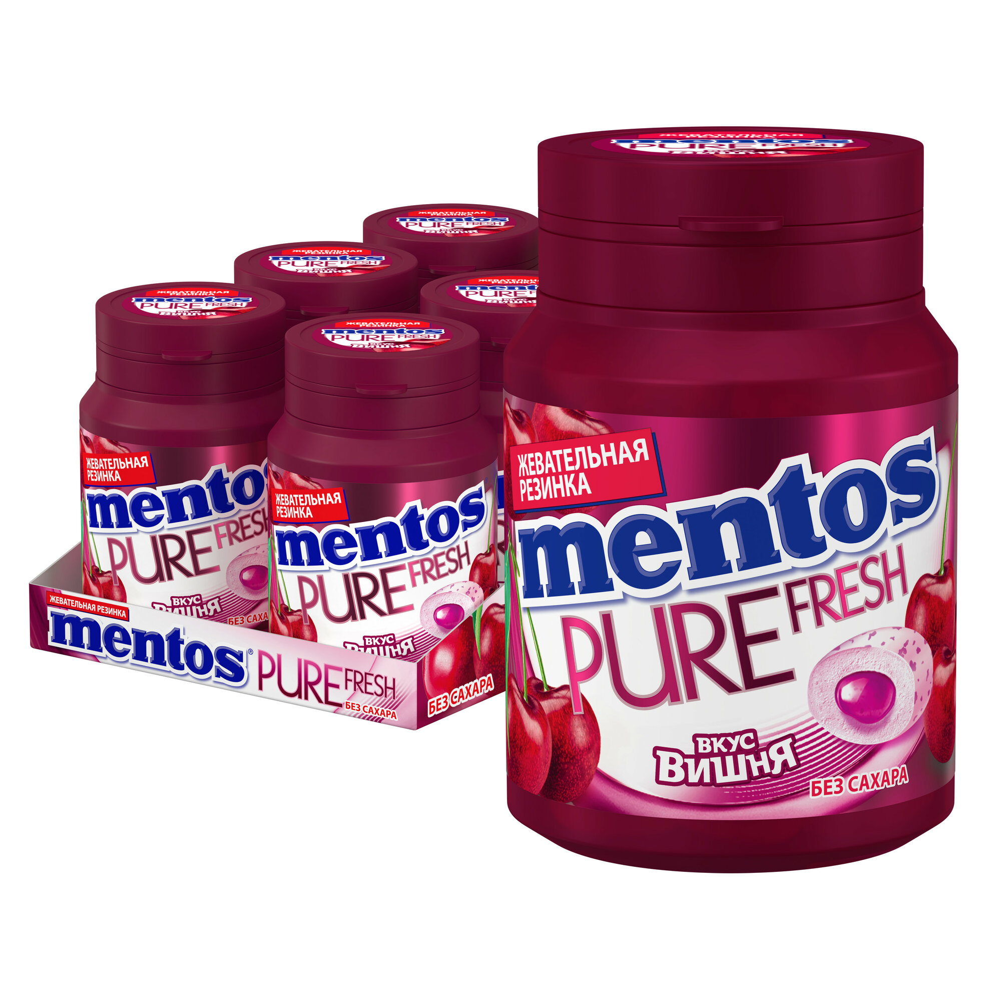 Жевательная резинка Mentos Pure Fresh со вкусом вишни, 6 шт по 54 г - фотография № 4