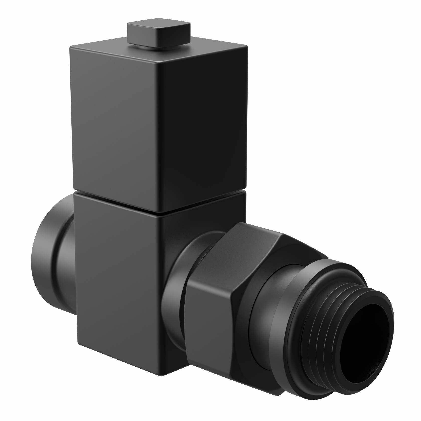 Набор дизайн-вентилей CUBE, прямой (черный) 1/2" — фото 1