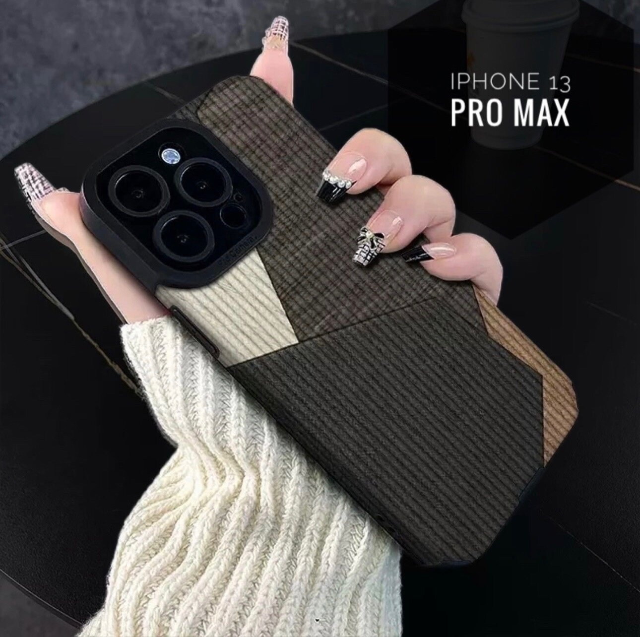 Чехол на айфон 13 про макс черно-древесный - Чехол iPhone 13 Pro max черно-древесный
