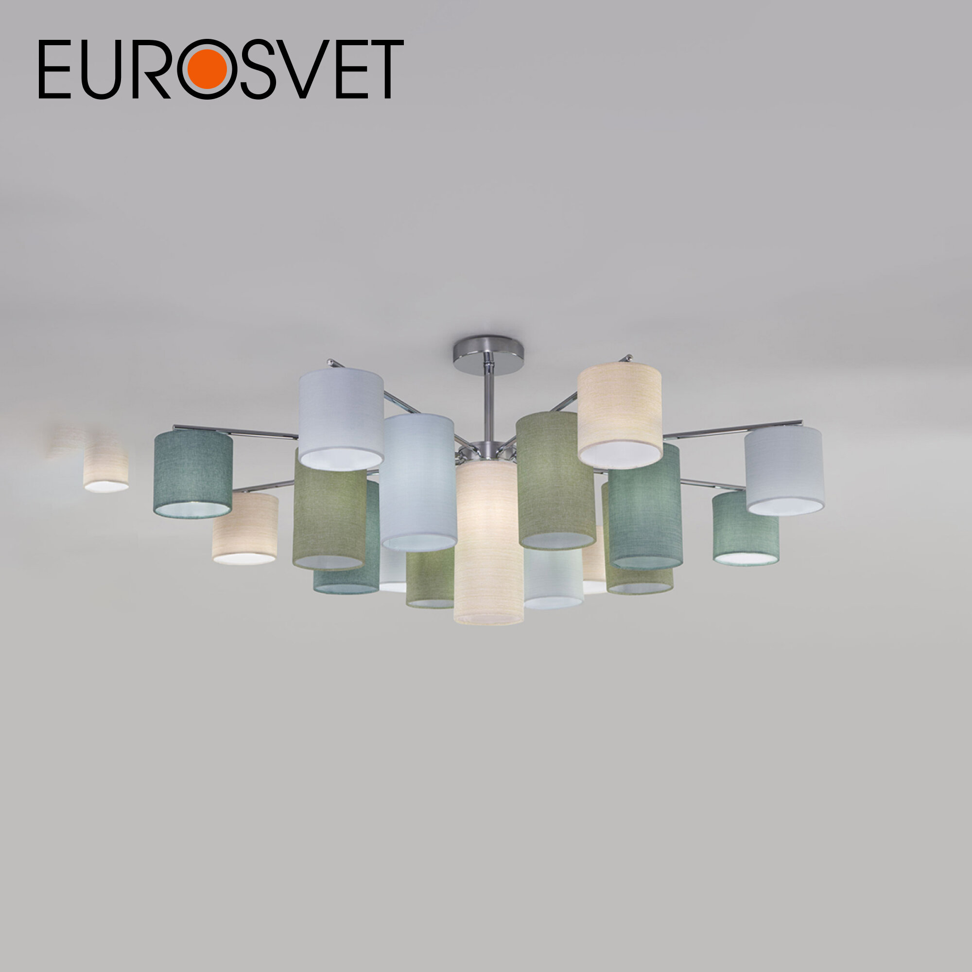 Люстра / Потолочный светильник Eurosvet Pastel 60152, 17 ламп, цвет хром