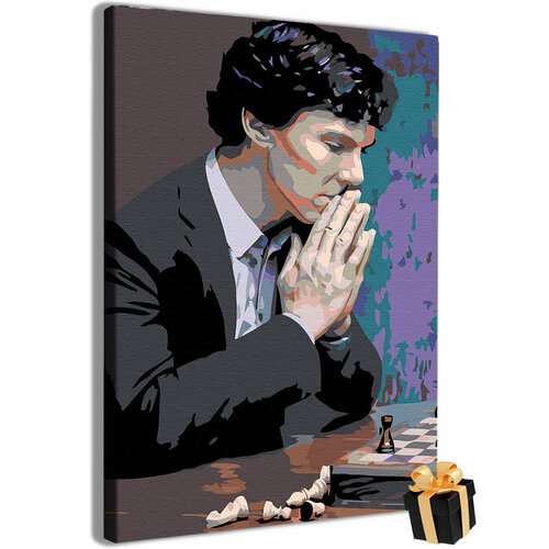 Картина по номерам Шерлок Холмс и шахматы/ 40*60 / холст на подрамнике