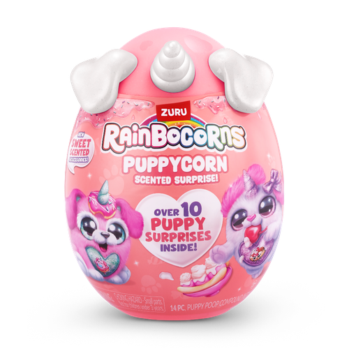 игрушка zuru rainbocorns surprise puppycorn золотисто голубой Мягкая игрушка Zuru яйцо Rainbocorns PUPPYCORN SURPRISE Белый 20 см / зуру