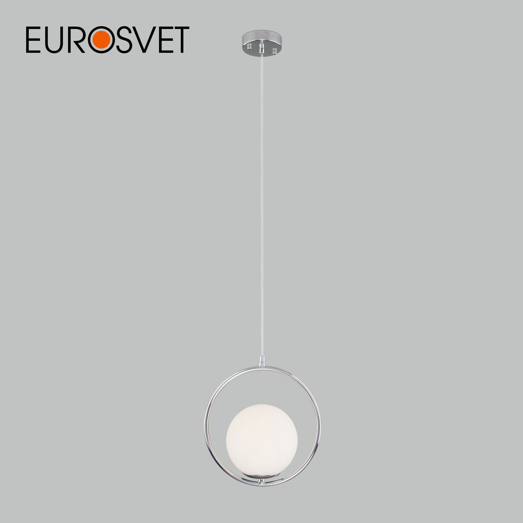 Подвесной светильник со стеклянным плафоном Eurosvet Ringo 50089/1, цвет хром