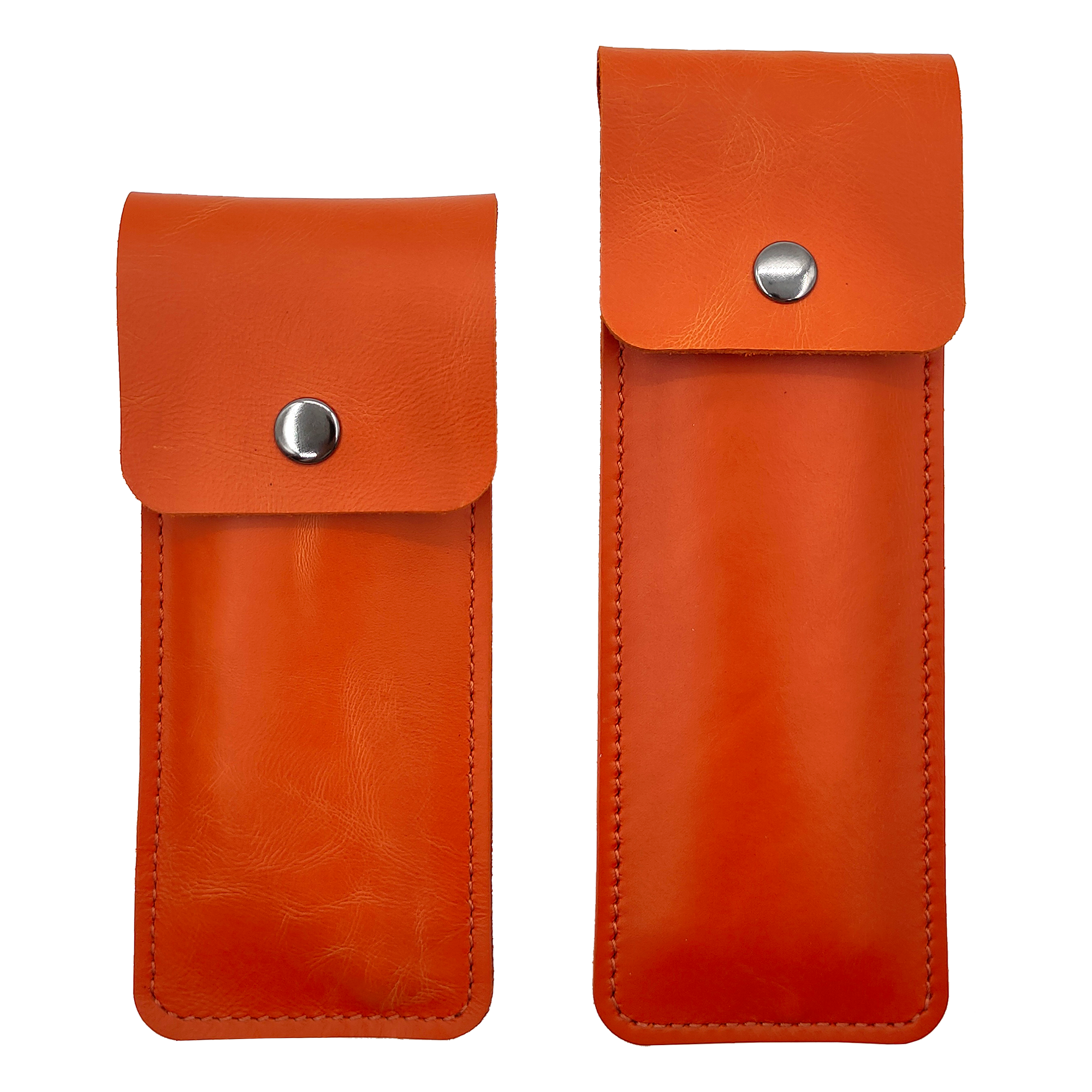 Пеналы для ручек и карандашей из натуральной кожи. Shiva Leather. Оранжевые
