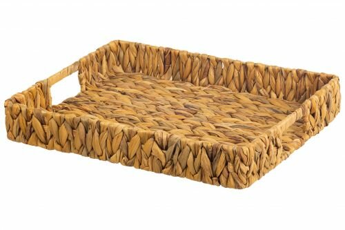 фото Корзинка-поднос EL Casa плетеная 39*31*6 см с ручками
