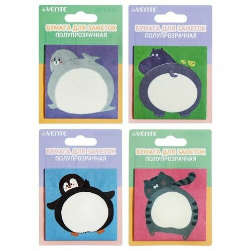 Блок с липким краем 74 х 74 мм deVENTE Funny animals 30 листов 4 цвета 441₽