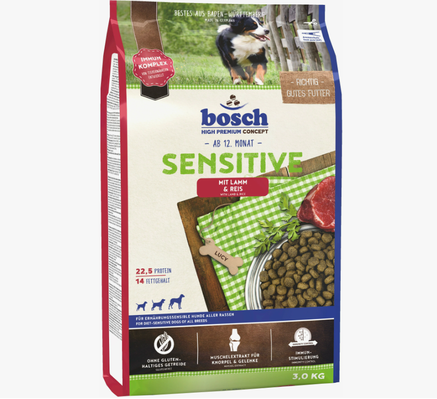 Bosch Adult Sensitive Lamb&Rice Сухой корм для собак склонных к аллергии Ягненок и Рис 3кг