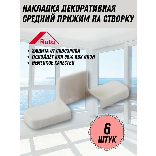 Накладка декоративная средний прижим на створку, белая