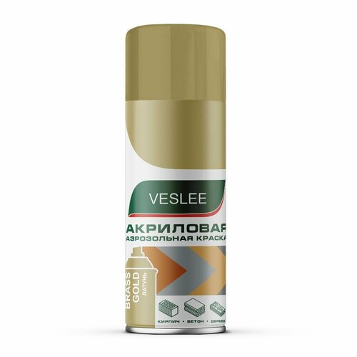 Аэрозольная краска в баллончике металлическая, латунь, VIVIDO / Краска в баллончике металлик