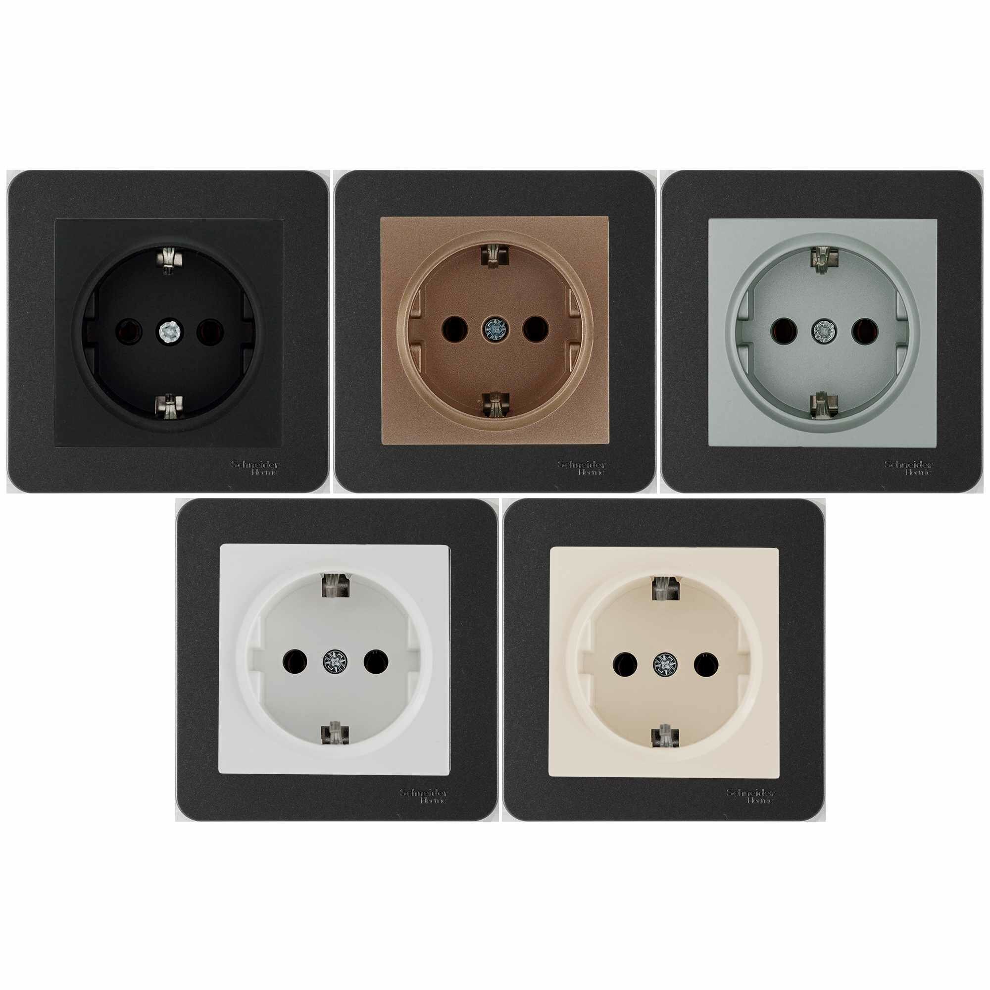 Рамка для розеток и выключателей Schneider Electric W59 Deco 4 поста, цвет графит - фото №2