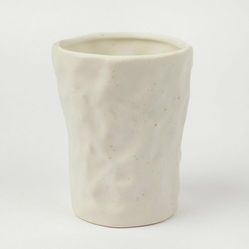 Подставка для косметических кистей 12 cм керамика молочная в крапинку Crumple speckled 799₽