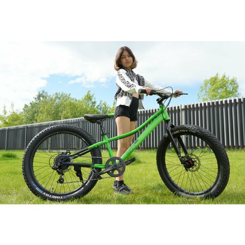 Велосипед полу-фэтбайк Fatbike Time Try TT2747s 24 Рама 12 Взрослый Детский Подростковый зеленый 23400₽