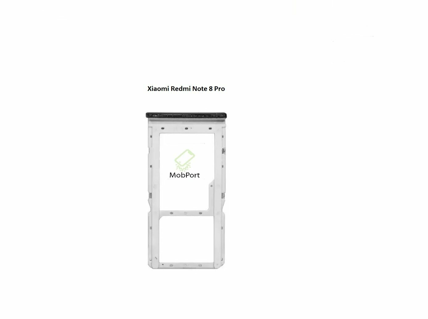 Держатель SIM для Xiaomi Redmi Note 8 Pro, Черный (Сим Лоток)