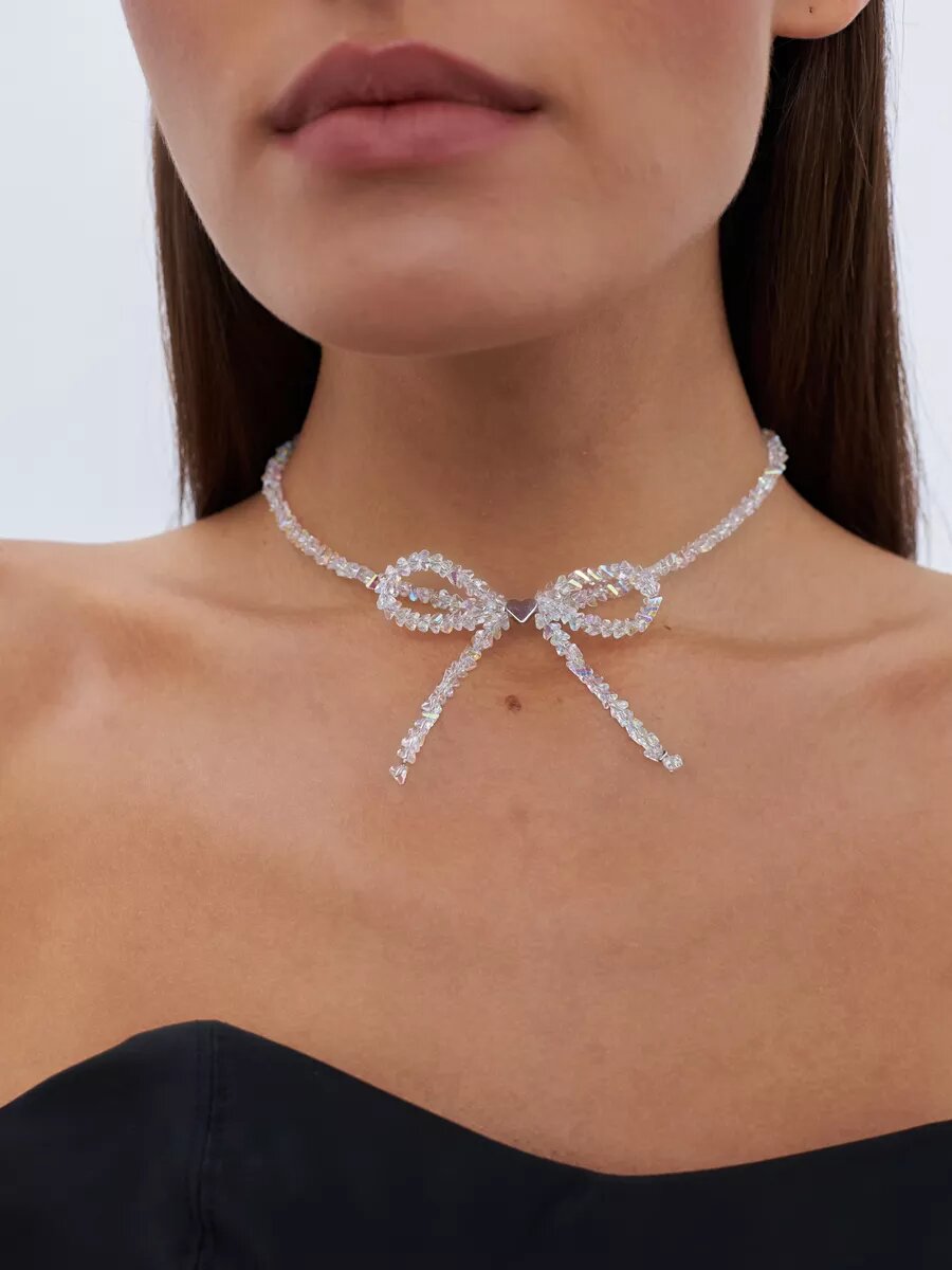 Чокер Браслет Bar, серый, бесцветный, мультиколор, белый — фото 1