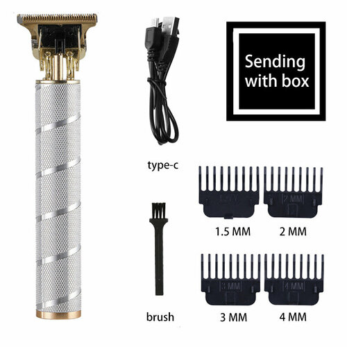 Ретро-машинка для стрижки T9 Спиральный дизайн Серебряная Прямая подзарядка 62300₽