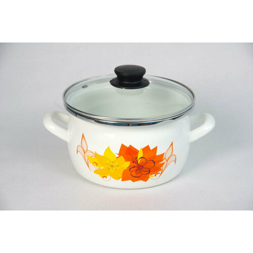 Кастрюля Omelia OM-6884 Абстракция оранжевая с крышкой 25л сфера 1349₽