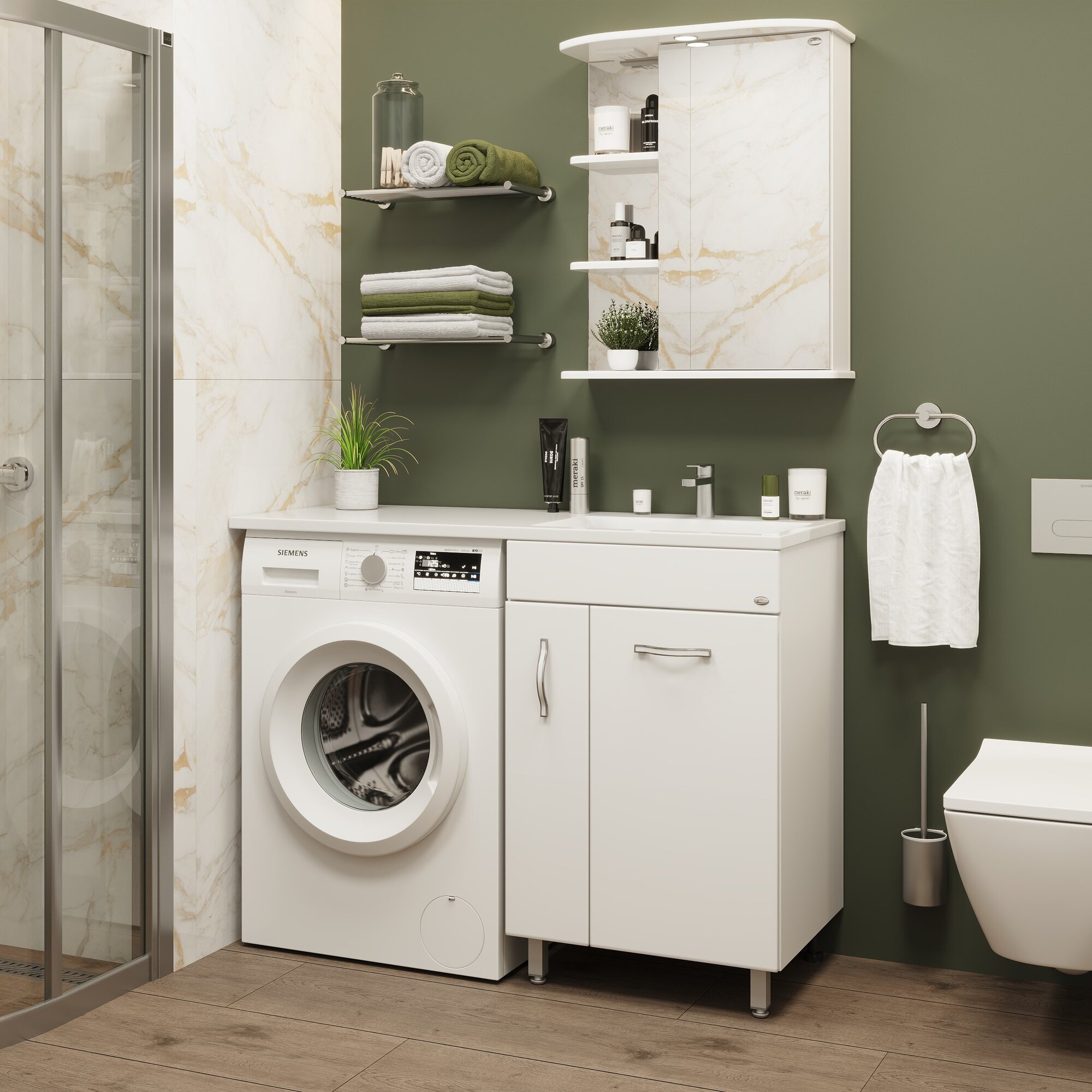 фото Тумба для ванной комнаты под раковину Onika нави 60.12