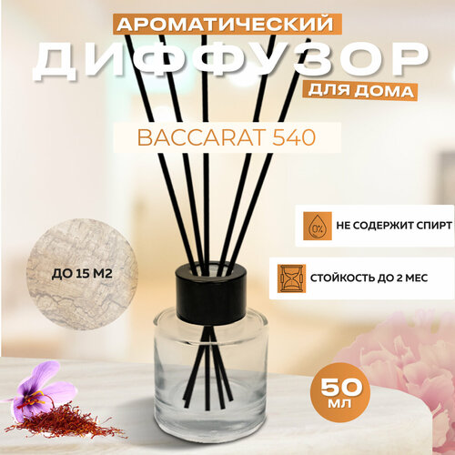 Диффузор ароматический с палочками Baccarat 540 Rouge 50 мл Парфюмерный ароматизатор для дома 790₽