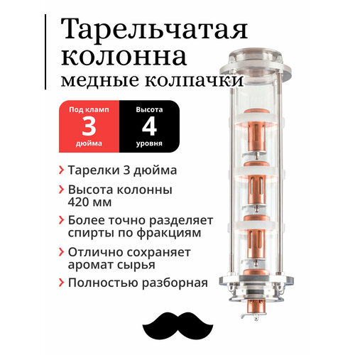 Колпачковая колонна медная тарелки 3 дюйма 4 уровня под фланец 3 дюйма 1435900₽