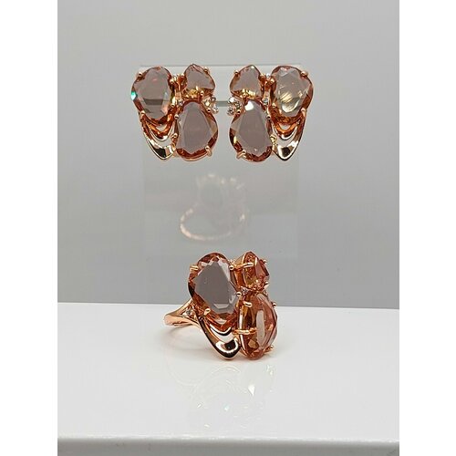 Комплект бижутерии, султанит синтетический, золотой