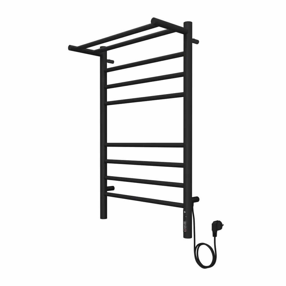 фото Полотенцесушитель электрический белый TERMINUS (терминус) Аврора с полкой КС П8 500х800 мм, гарантия 2 года/ полотенцесушитель электрический с терморегулятором