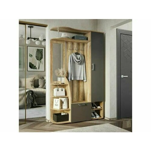 Прихожая Агата дуб каньон графит размер 1202х356х2018 см 12075₽