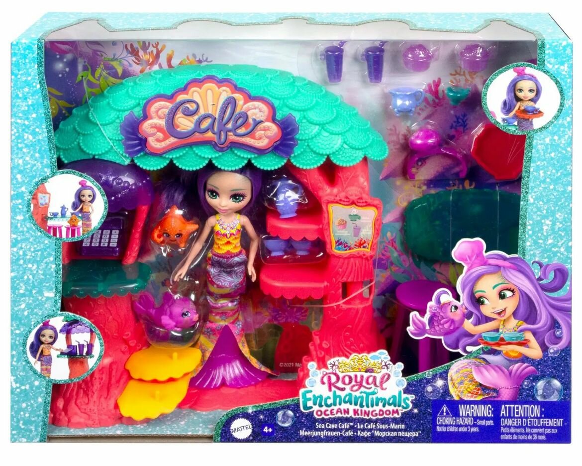 Набор игровой Enchantimals Кафе Морская пещера кукла питомцы HCF86