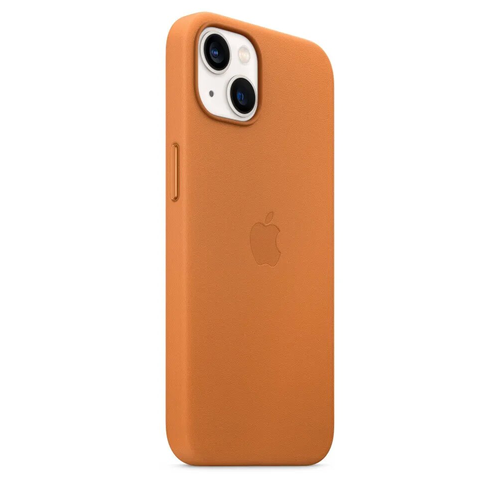 Кожаный чехол MagSafe для iPhone 13 Golden Brown / Анимация NFC / Leather Case with MagSafe для Айфон 13 / Светло-коричневый — фото 1