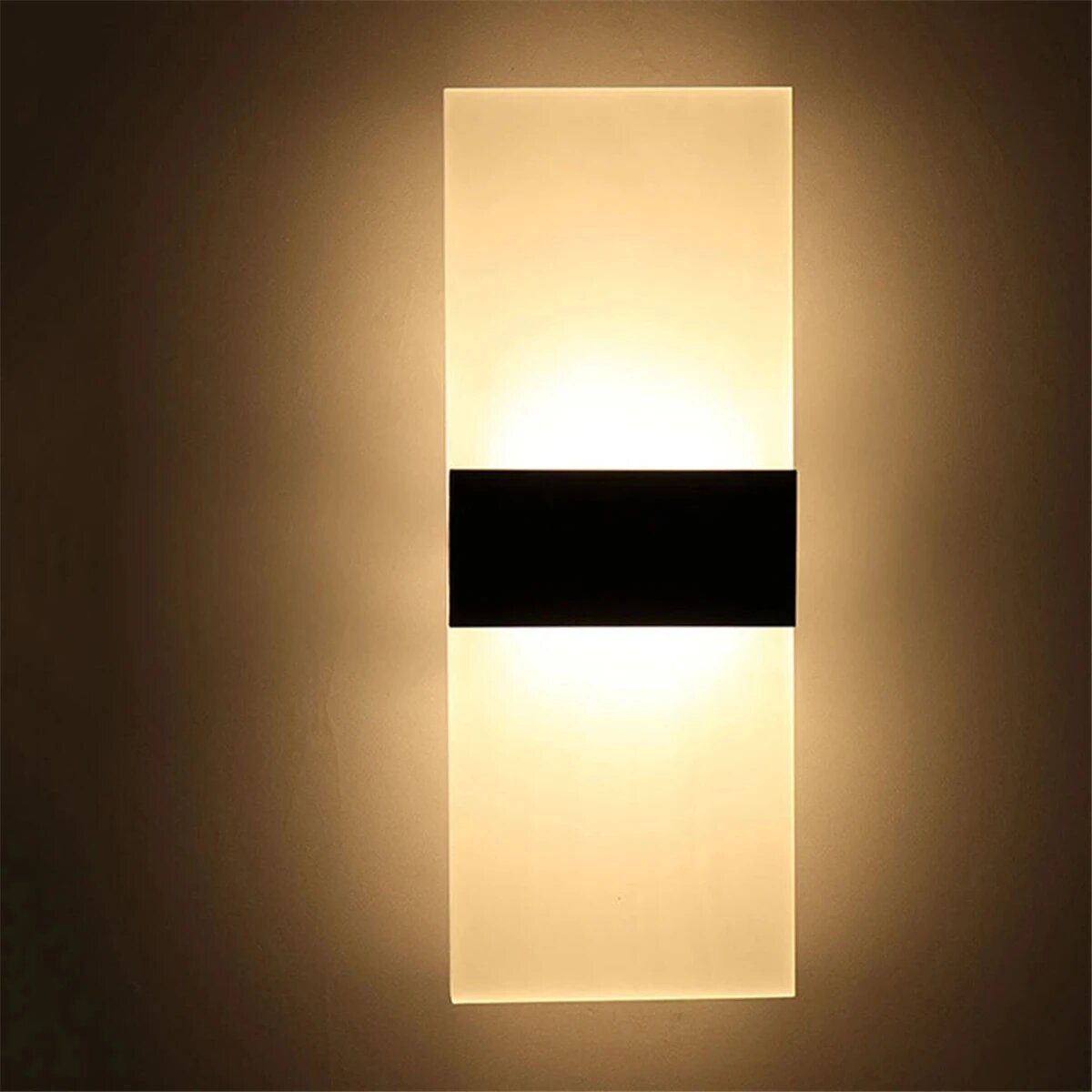 Настенный светильник CYLRDXK RectangleWall теплый белый, 14x6CM, Тёплый белый (2700-3500 K), Black