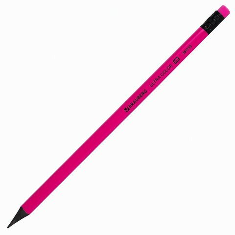 Набор карандашей чернографитных BRAUBERG "ULTRA COLOR" 12 шт, HB, с ластиком, пластиковые, 181710 — фото 1