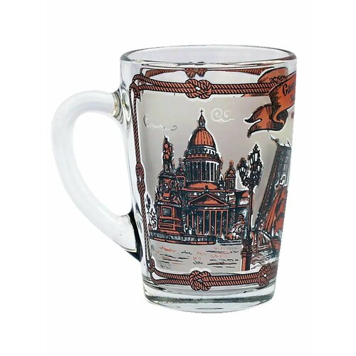 Кружка чайная сувенирная санкт-петербург стекло 300 мл деколь АБ Сувениры 540₽