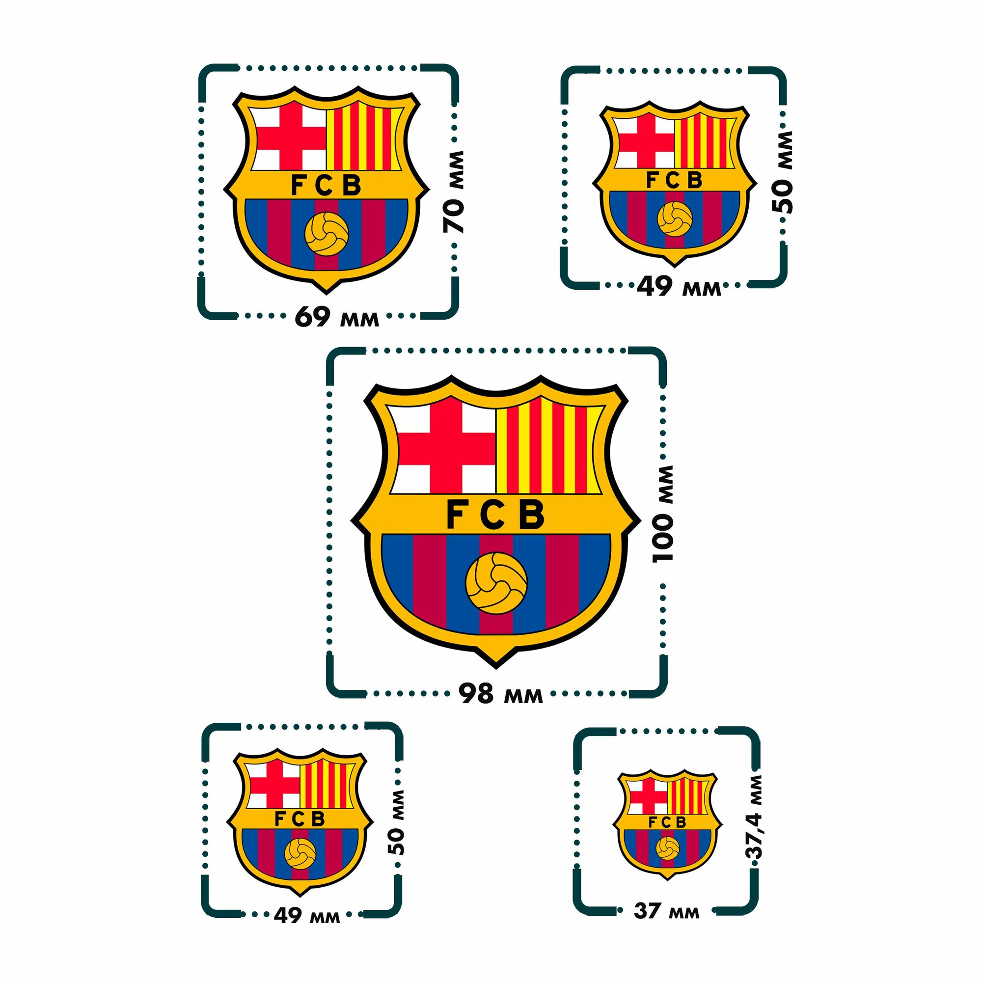 Термонаклейка на одежду Барселона FCB — фото 1