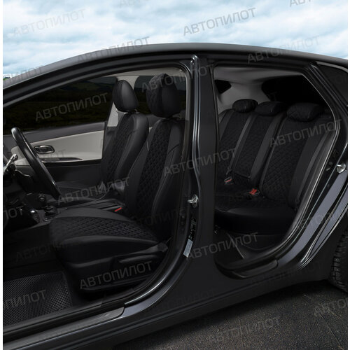 Чехлы Автопилот для Jaecoo J7 Chery Explore 06 c 23г Экокожа ромб черный черный 16500₽