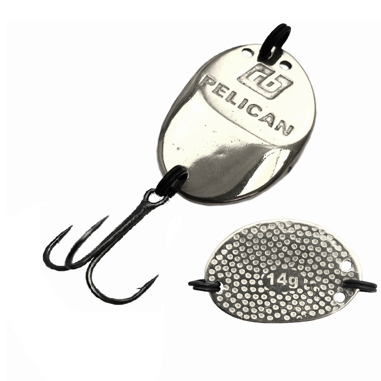 Блесна литьевая из латуни на жереха  покрыта серебром RB Пеликан 14гр   1