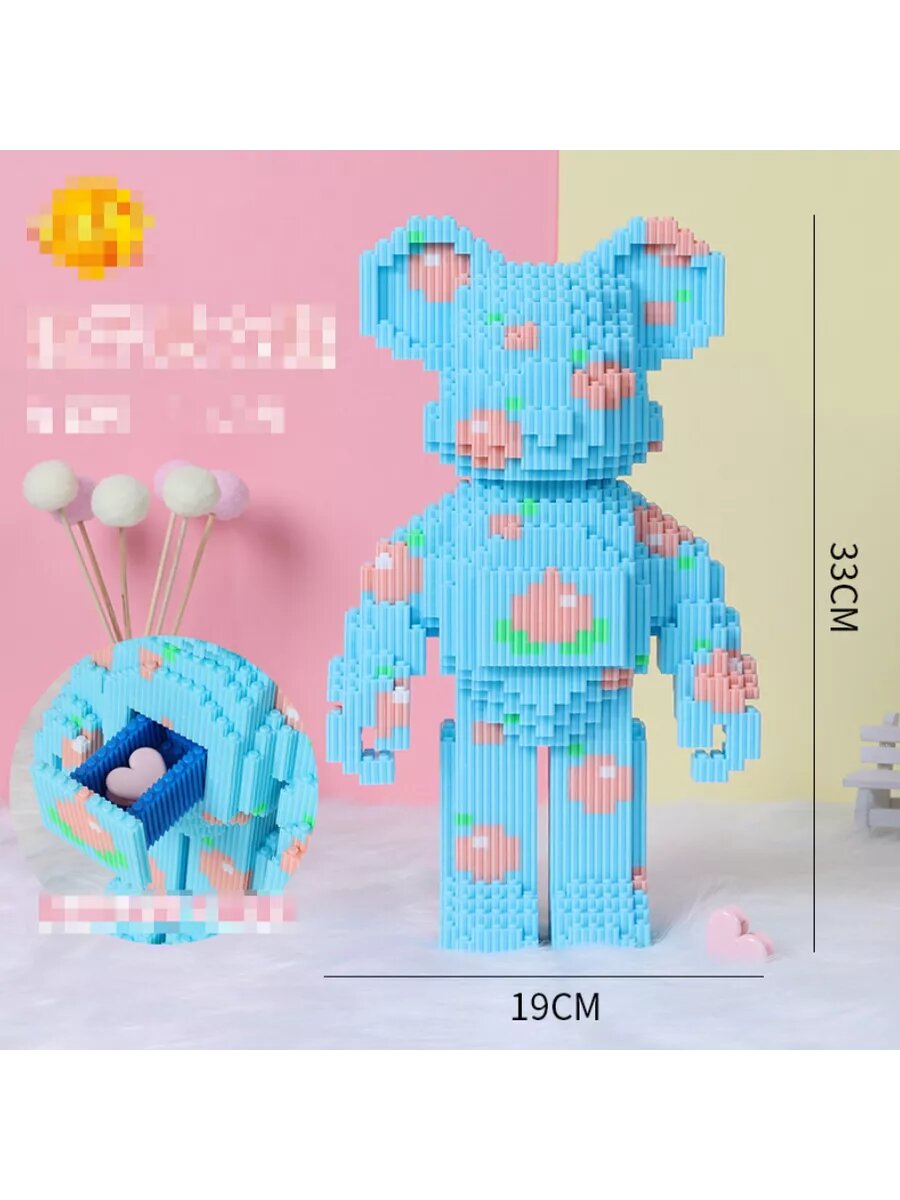 3D Конструктор из миниблоков Мишка BearBrick — фото 1
