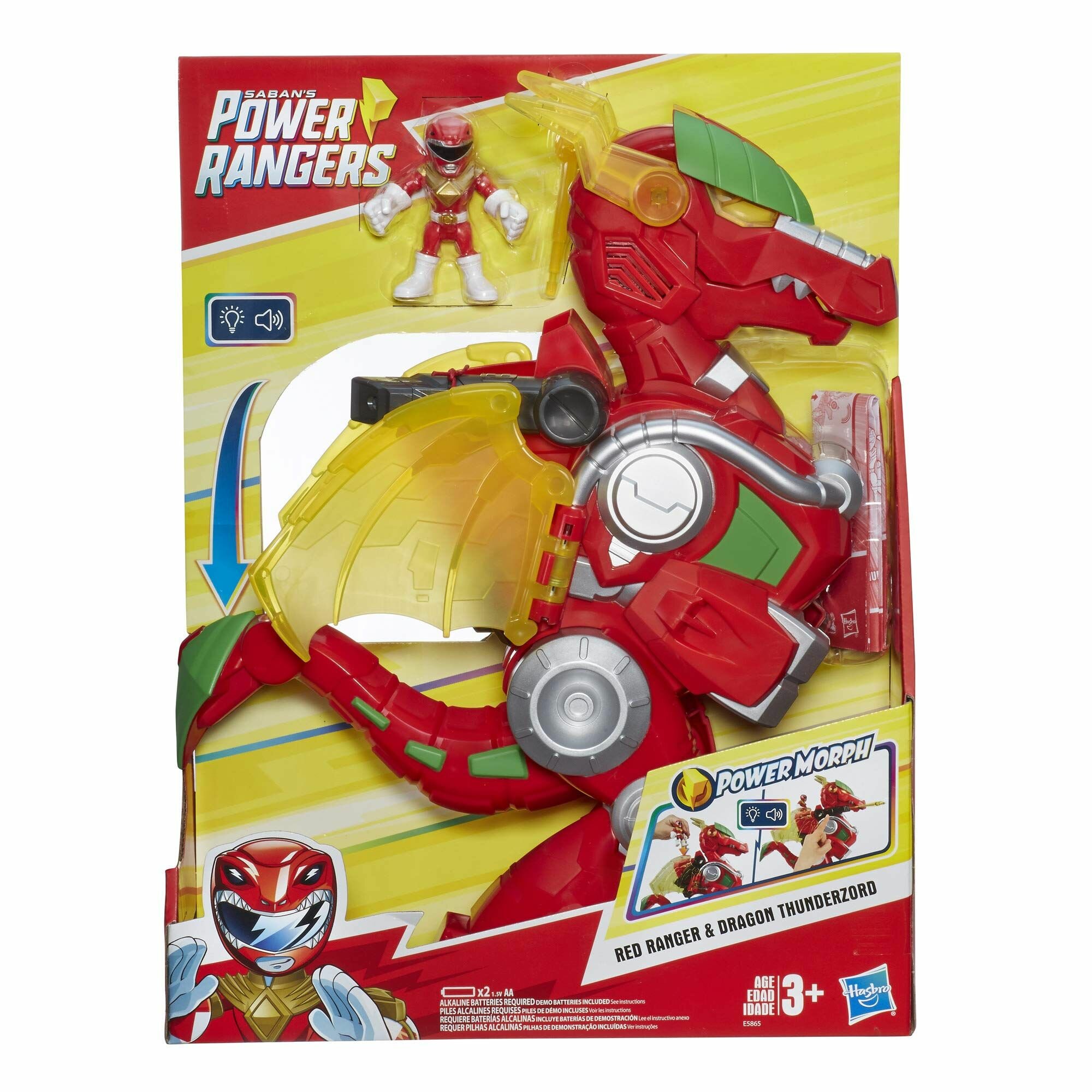 Hasbro Playskool Heroes Power Rangers Red Ranger &Dragon Thunder Zord /Набор детских игрушек, Могучие Рейнджеры