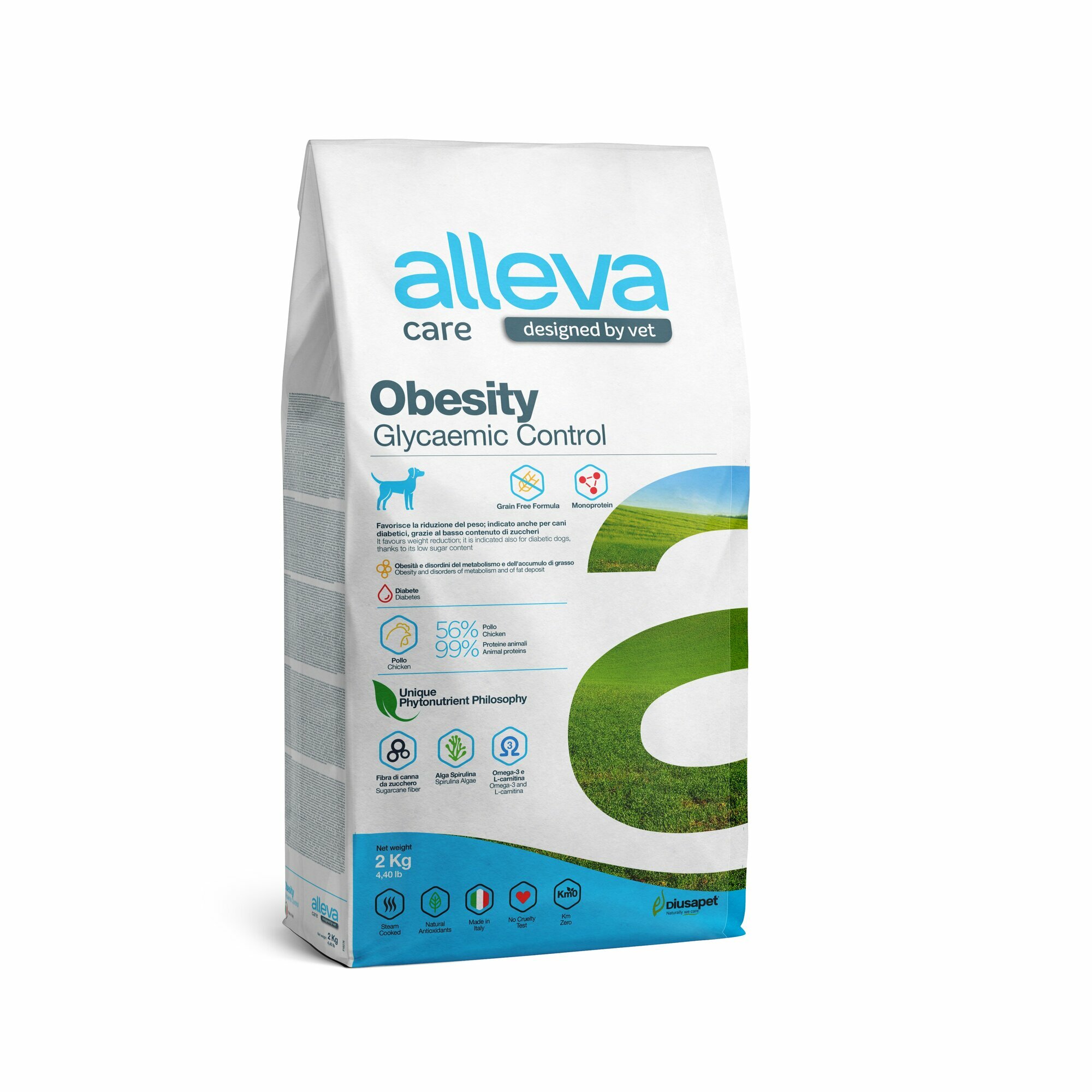 Alleva Care Dog Obesity Glycemic Control корм для собак при диабете и избыточном весе Курица 2 кг.