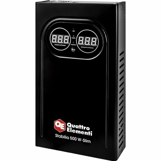 Стабилизатор Quattro Elementi напряжения настенный Stabilia 500 W-Slim (500 ВА 140-270 В) (917-766)