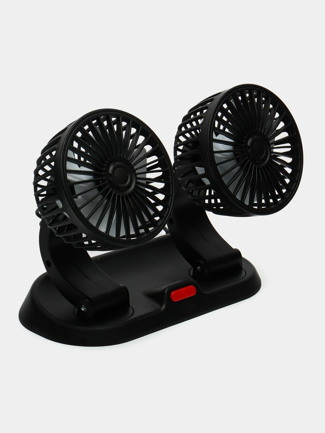 Вентилятор автомобильный складной, двухголовый, серый, 10 см