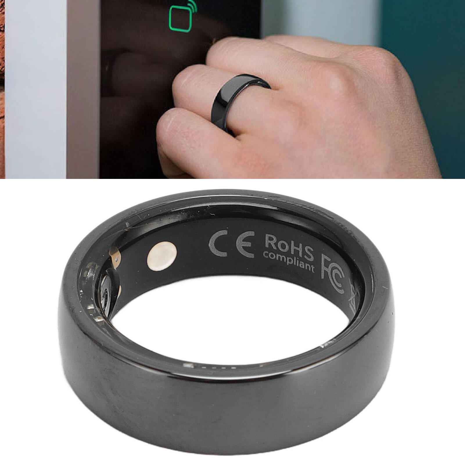 Керамическое умное кольцо с NFC, водонепроницаемое, 5ATM, с подсчетом шагов, для фитнеса