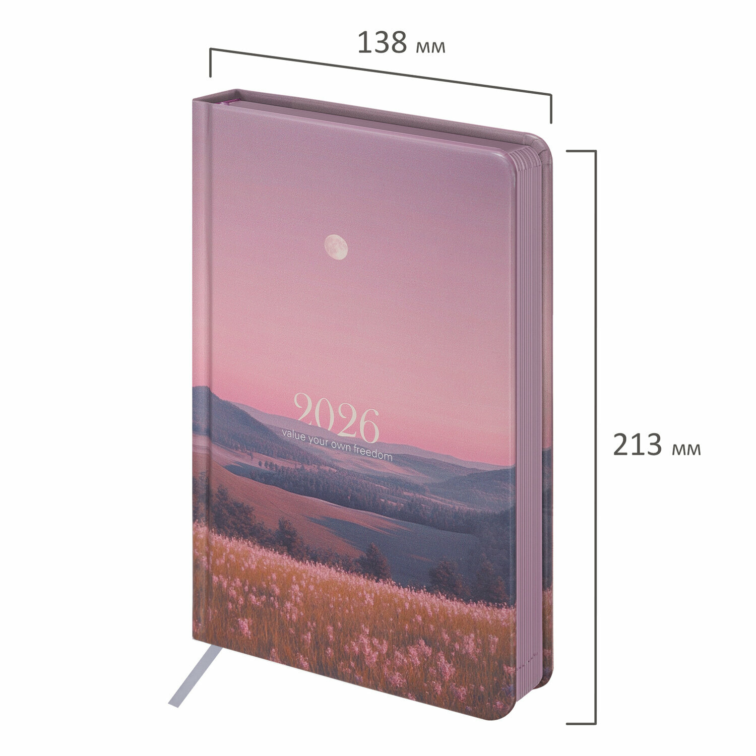 Упаковка 2 шт. Ежедневник датированный 2026 А5 138x213 мм, BRAUBERG "Vista", под кожу твердый, "Serenity", 117459