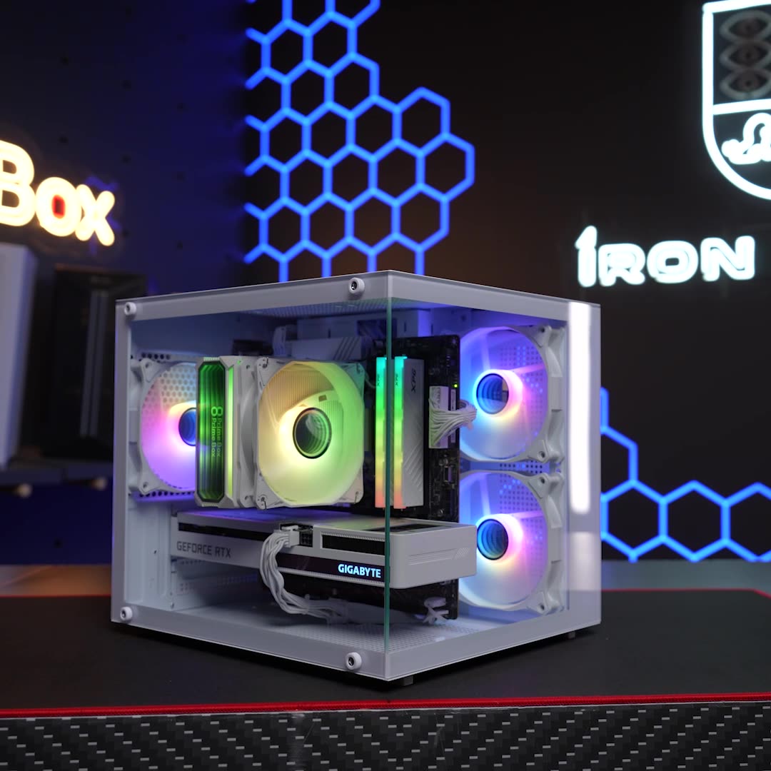 Корпус Invader Q2 кубик + пылевой фильтр + закаленное стекло, Micro-ATX, Mini-ITX — фото 1