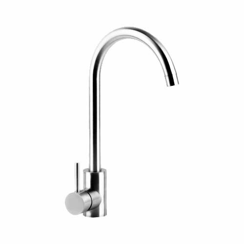 Смеситель для кухни высокий однорычажный поворотный излив нержавеющая сталь хром 43BE183