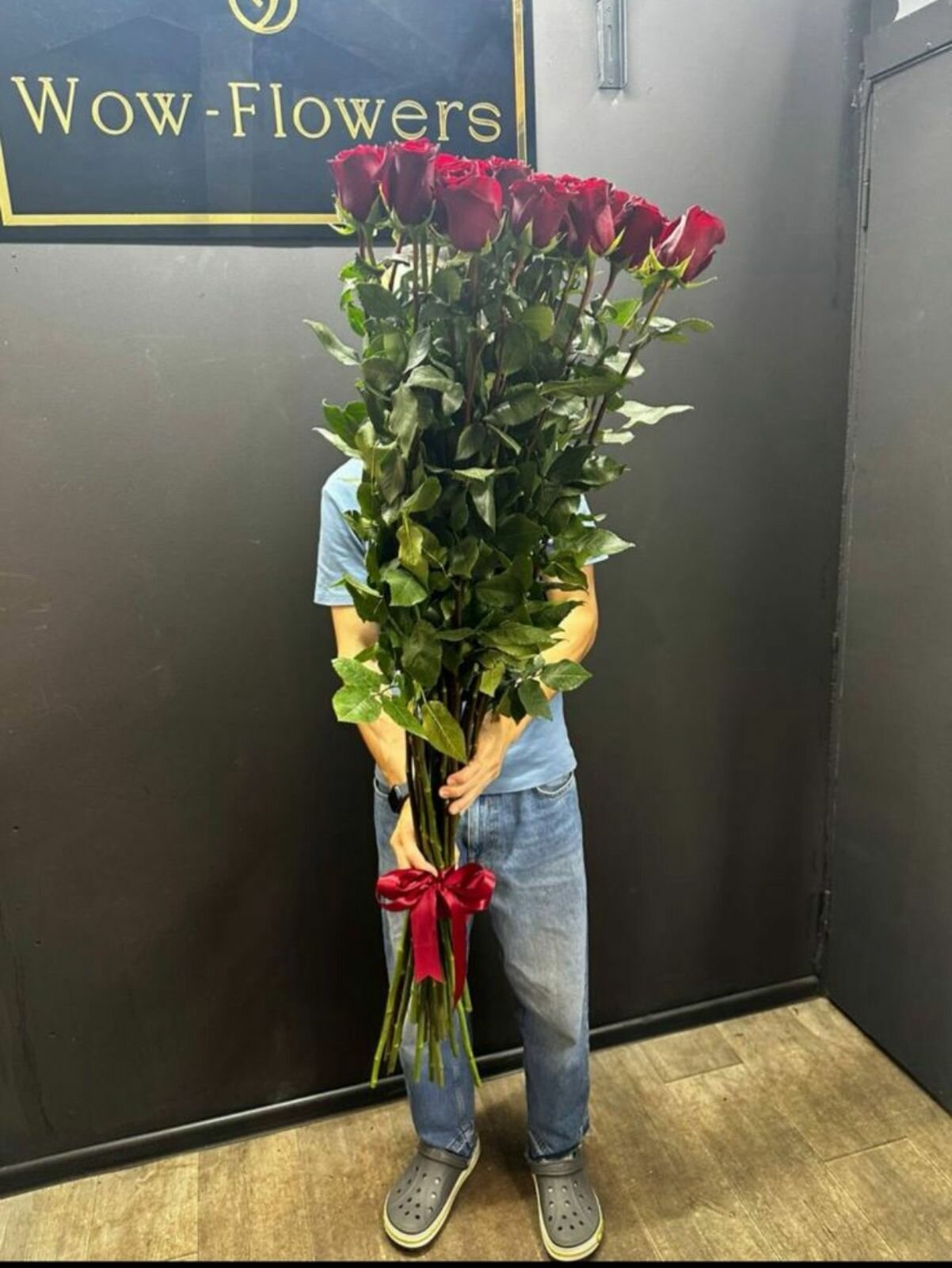 Букет Высокие Розы 25 шт / Гигантские (Длинные) Розы / Доставка Цветов / 25 роз 140 см