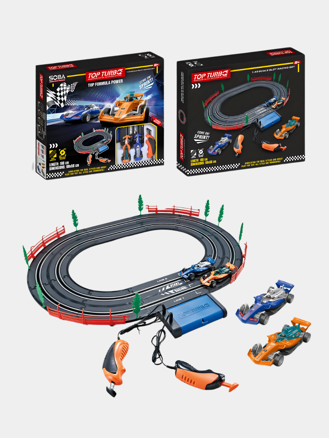 Трасса гоночная, автотрек с машинами, машинки на пульте управления — фото 1