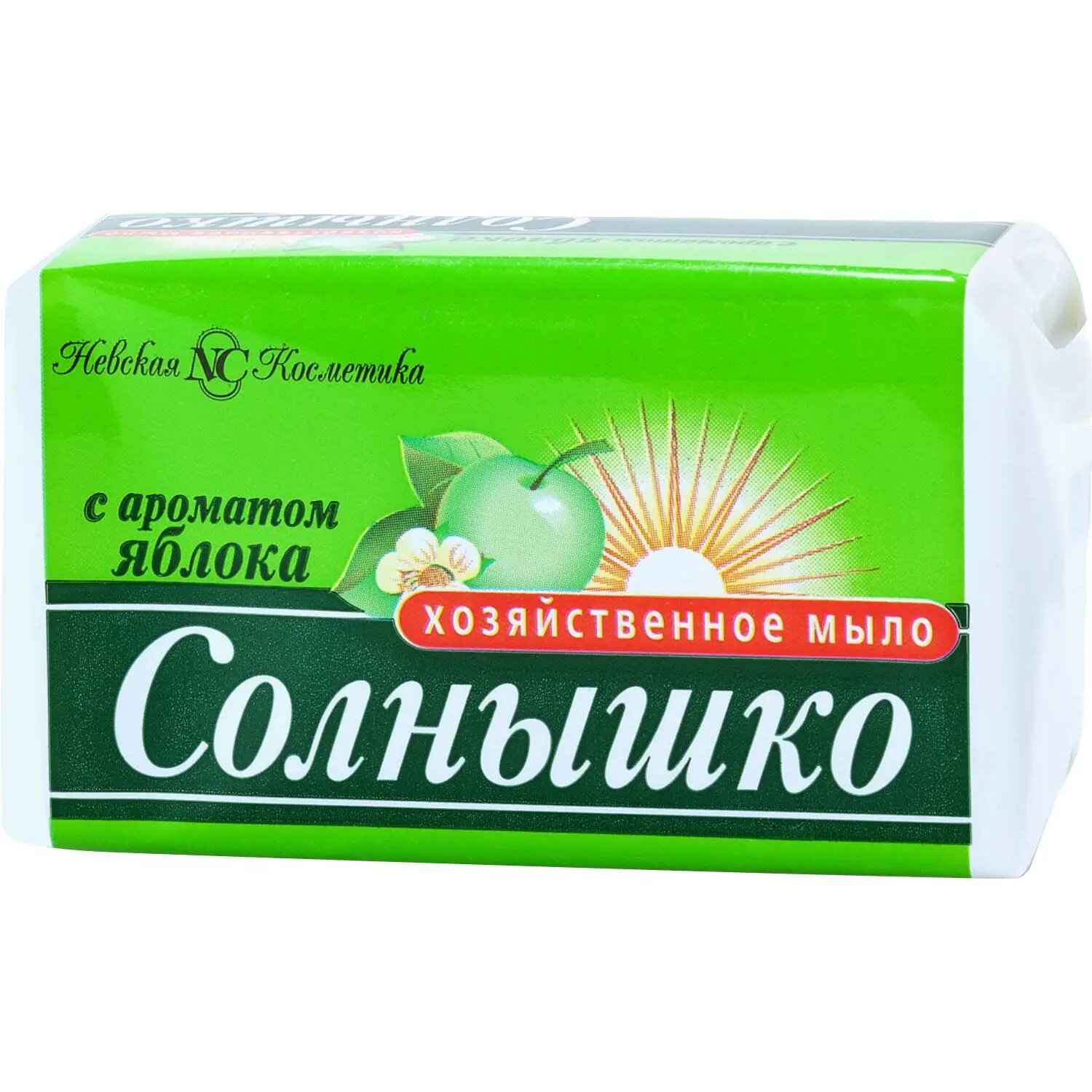 Мыло хозяйственное 140г солнышко в обертке, яблоко