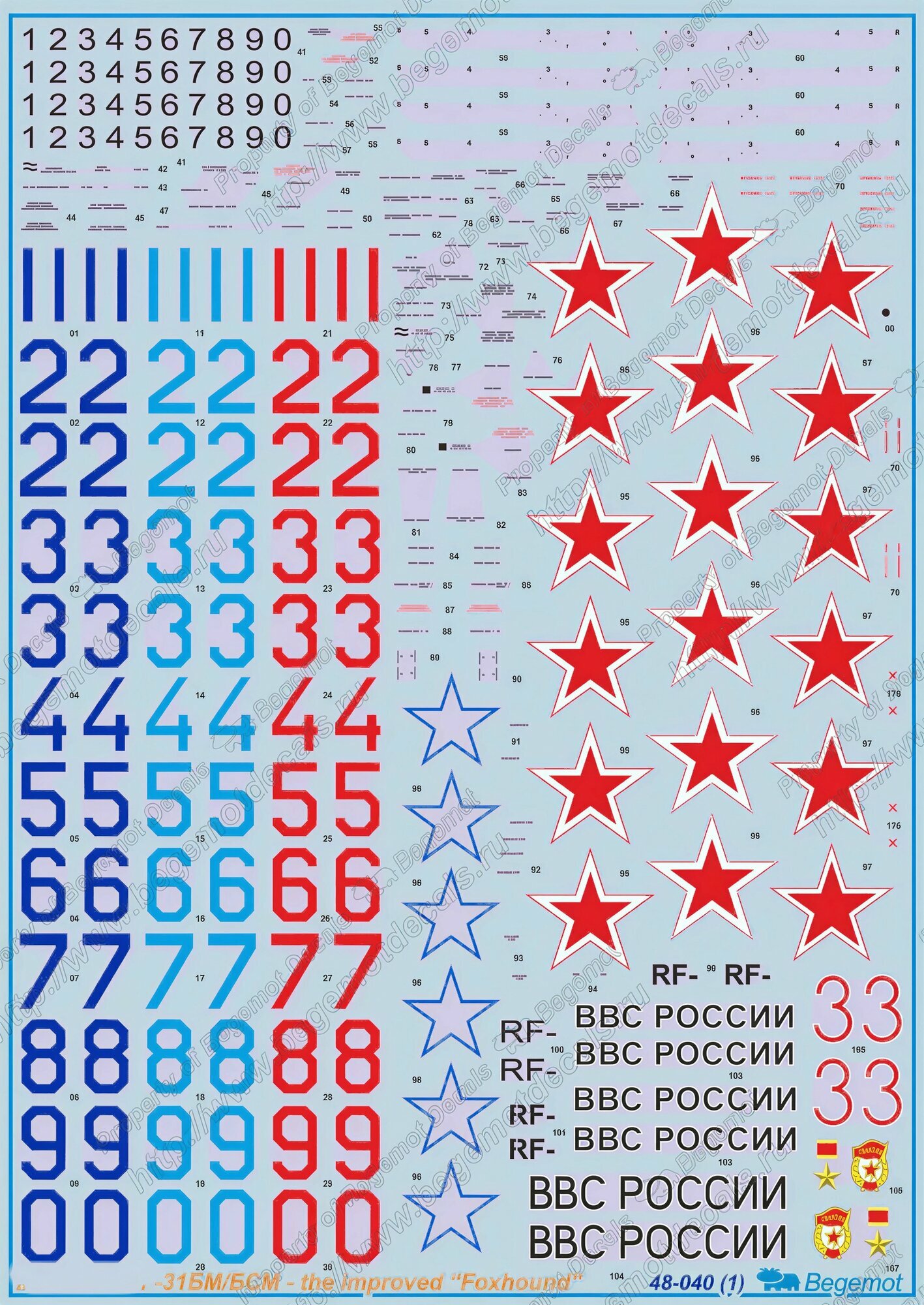 Декаль М_икоя_н М_иГ-31БМ\БСМ. Масштаб 1:48 — фото 1