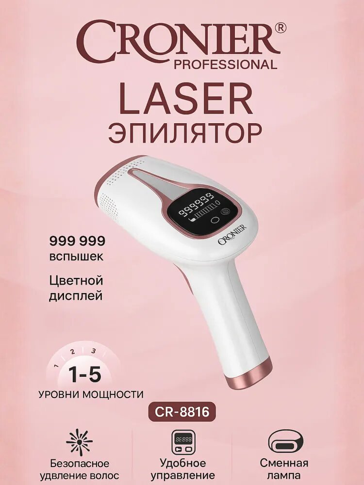 Фотоэпилятор CRONIER CR-8816, лазерный, для женщин, для всего тела
