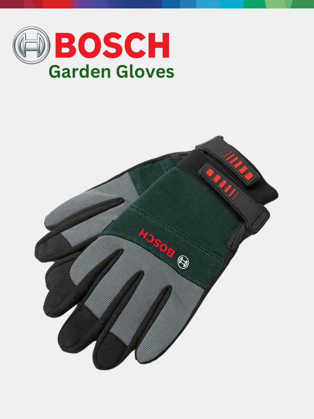 Садовые перчатки Bosch (размер L): износостойкие, дышащие, с эластичной манжетой