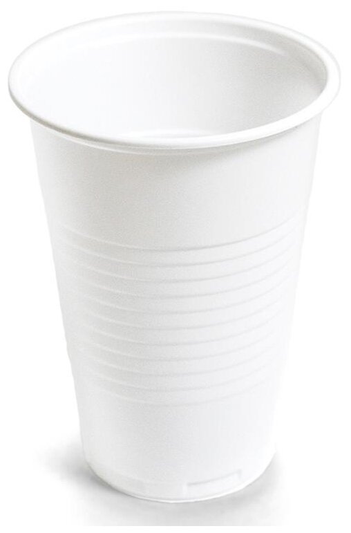 Комус стаканы одноразовые пластиковые Эконом, 200 мл, 100 шт., белый